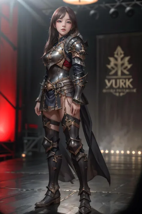 8K,highres,absurdres,masterpiece,best quality,original,extremely detailed CG,extremely detailed wallpaper,perfect lighting,<lyco:GoodHands-beta2:1>,1girl,blurry_background,looking_at_viewer,standing,
<lora:HXarmour_019:0.7>,HXARMOUR,
