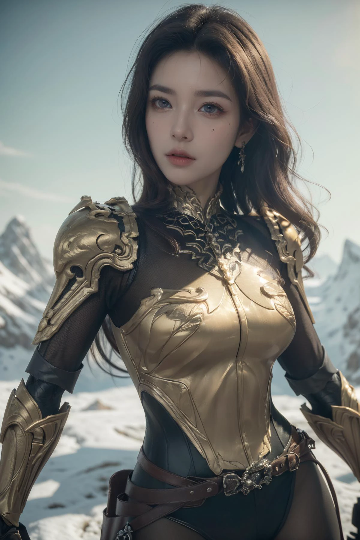 (Best Quality, Masterpiece:1.4), (Realism:1.2), (Realisitc:1.2), (Absurdres:1.2), (photorealistic:1.3), Realistic Skin,Solo,( Very Big Eyes,beautiful detailed eyes, symmetric eyes,), ((cowboy shot)), <lora:HXarmour_035>,mountain,Smoking pose,, hxarmour,1girl,(blue armour:1.3),, ultra-detailed,extremely delicate and beautiful,(by exquisite colors block),masterpiece,best quality,unreal engine 5 rendering,movie light,movie lens,movie special effects,detailed details,HDR,UHD,8K,CG wallpaper,