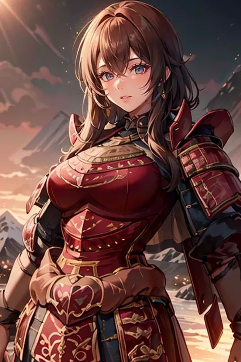 <lora:HXarmour_053:0.9>,mountain,sleeping pose,, hxarmour,1girl,(dark red armour:1.3),, ultra-detailed,extremely delicate and beautiful,(by exquisite colors block),masterpiece,best quality,unreal engine 5 rendering,movie light,movie lens,movie special effects,detailed details,HDR,UHD,8K,CG wallpaper,