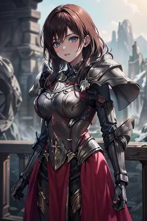 <lora:HXarmour_047a:0.9>,mountain,Standing with hand on hip,, hxarmour,1girl,(red armour:1.3),, ultra-detailed,extremely delicate and beautiful,(by exquisite colors block),masterpiece,best quality,unreal engine 5 rendering,movie light,movie lens,movie special effects,detailed details,HDR,UHD,8K,CG wallpaper,