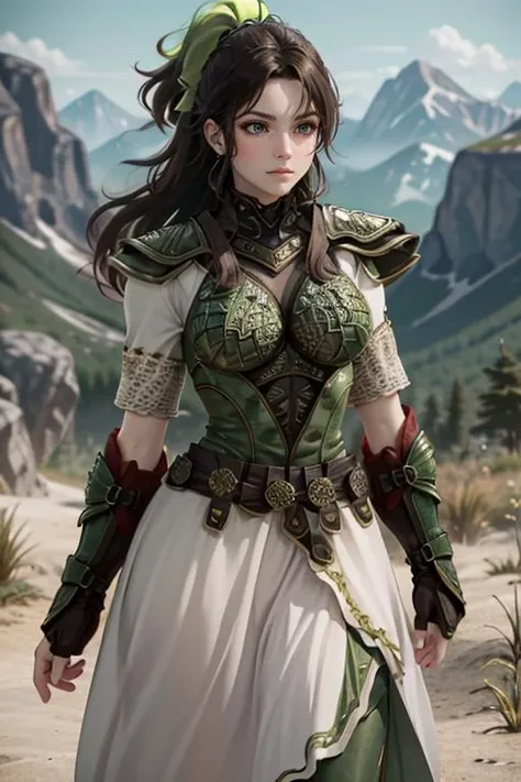 <lora:HXarmour_046:0.9>,mountain,fashion modeling pose,, hxarmour,1girl,(light green armour:1.3),, ultra-detailed,extremely delicate and beautiful,(by exquisite colors block),masterpiece,best quality,unreal engine 5 rendering,movie light,movie lens,movie special effects,detailed details,HDR,UHD,8K,CG wallpaper,