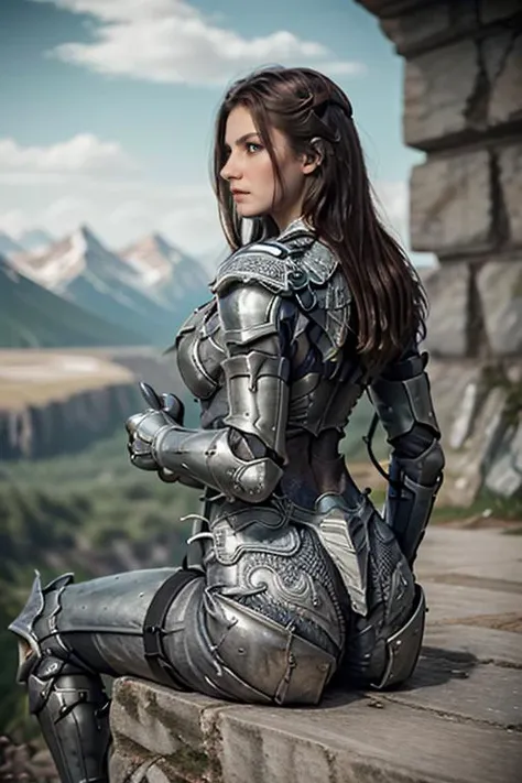 <lora:HXarmour_026:0.8>,mountain,sitting with back arched,, hxarmour,1girl,(white armour:1.3),, ultra-detailed,extremely delicate and beautiful,(by exquisite colors block),masterpiece,best quality,unreal engine 5 rendering, light,movie,movie specffects,detailed details,HDR,UHD,8K,CG wallpaper,