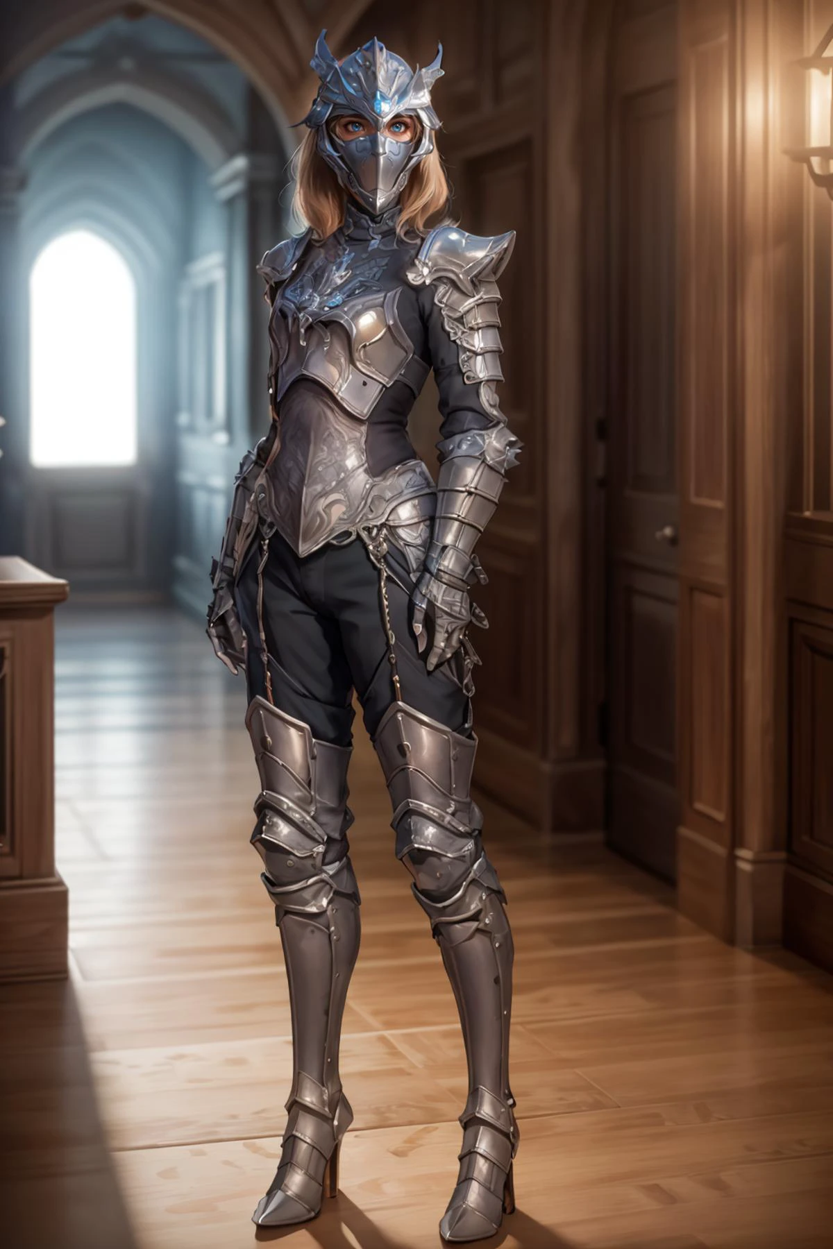 8k,highres,absurdres,masterpiece,best quality,original,extremely detailed CG,extremely detailed wallpaper,perfect lighting,<lyco:GoodHands-beta2:1>,
1girl,solo,blurry_background,looking_at_viewer,standing on the stage,
<lora:HXarmour_068:0.7> HXARMOUR,armor,helmet,armored_boots,gloves,