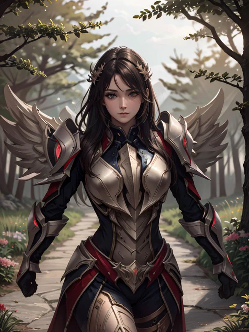 <lora:HXarmour_054:0.8>,ultra highly realistic extremely highly very detailed mountain near a crystal clear lake and a forest, grass and flowers background,adventures pose,, hxarmour,1girl, realistic detailed (red armour:1.3),, ultra-detailed,extremely delicate and beautiful,(by exquisite colors block),masterpiece,best quality,unreal engine 5 rendering,movie light,movie lens,movie special effects,detailed details,HDR,UHD,32K,CG wallpaper,intricate details, vivid colors, soft fading ray of light, cinematic angel, cinematic light