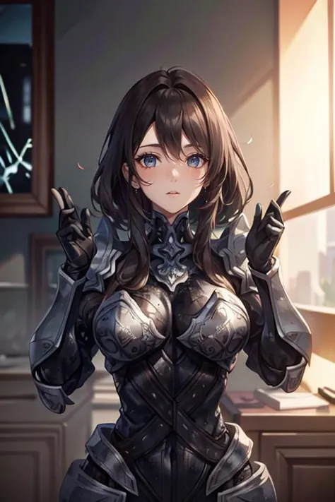 <lora:HXarmour_027:0.9>,mountain,Hands Up Pose,, hxarmour,1girl,(dark brown armour:1.3),, ultra-detailed,extremely delicate and beautiful,(by exquisite colors block),masterpiece,best quality,unreal engine 5 rendering,movie light,movie lens,movie special effects,detailed details,HDR,UHD,8K,CG wallpaper,