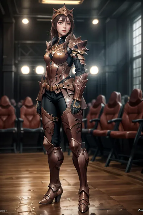 8k,highres,absurdres,masterpiece,best quality,original,extremely detailed CG,extremely detailed wallpaper,perfect lighting,<lyco:GoodHands-beta2:1>,
1girl,solo,blurry_background,looking_at_viewer,standing on the stage,
<lora:HXarmour_074:0.7>,HXARMOUR,armor,armored_boots,helmet,gloves,