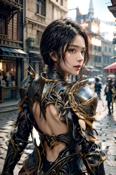 ((beautiful fantasy world:1.8)), ((masterpiece)), ((best quality)), 8k, highiest texture resolution, epiCPhoto OverallDetail <lora:add_detail:0.5> <lora:more_details:0.5> <lora:pytorch_lora_weights(1):0.6><lora:picxer_real:0.7> <lora:HXarmour_075:1> HXarmour SkinHairDetail, hands behind back, sharp focus