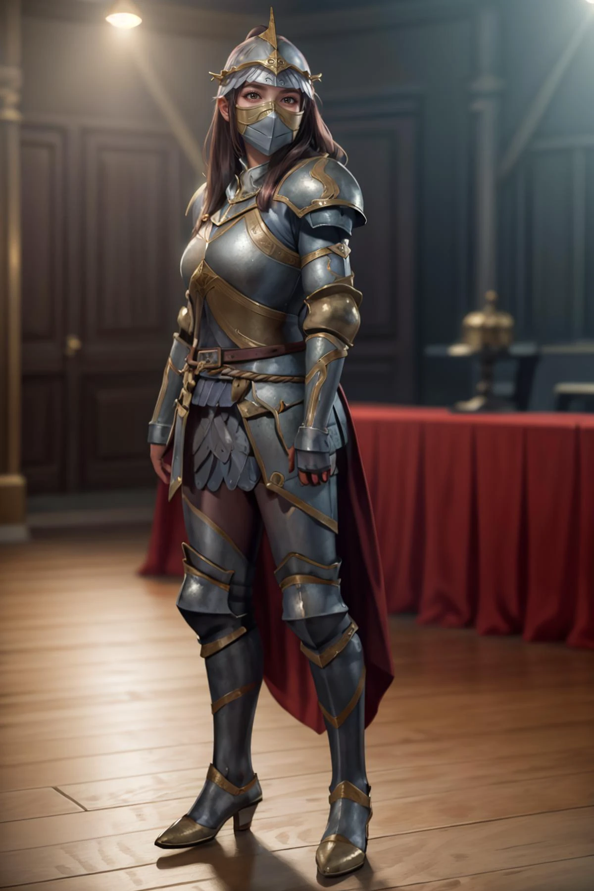 8k,highres,absurdres,masterpiece,best quality,original,extremely detailed CG,extremely detailed wallpaper,perfect lighting,<lyco:GoodHands-beta2:1>,
1girl,solo,blurry_background,looking_at_viewer,standing on the stage,
<lora:HXarmour_063:0.7>,HXARMOUR,