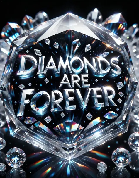 ("diamonds are forever" text logo) shiny diamond <lora:dvr-ftl:1> dvr-ftl <lora:crystalz-sdxl:0.6> crystalz, black background