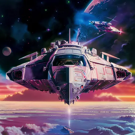 ((realistic)), ((painting)), <lora:RetroSpaceships:0.8>, spaceship, ((wings)), ((box design)), ((cockpit exterior)), ((sharp angles)), pink nebula, legs, ((silver hull)), flying through space, flying over lunar surface, ((realistic)), ((DSLR)), (Cinematic anime screencap,limited palette, :1.3),  (best quality), (Analog Style) of a (futuristic spaceship :1.3) , (80s style:1.2), 1980, (retro:1.2), dramatic,  , ((symmetrical)), , 8k, volumetric lighting, deep shadows, <lora:theovercomer8sContrastFix_sd15:0.6>, photorealistic, no humans,vehicle focus, unreal engin 5,octane render,(2D:1.2), ((limited palette)), flat color, digital painting, artstation, concept art, smooth, sharp focus,, (oil painting:1.16),(acrylic paint:1.16),(dreamlikeart:1.0),(__Hyperrealism:1.3),(__Photorealism:1.3),(Colorful:1.3),((retrofuturism)),(science fiction), by Clarence Holbrook CArter,by Ed Emshwiller,CGSociety,