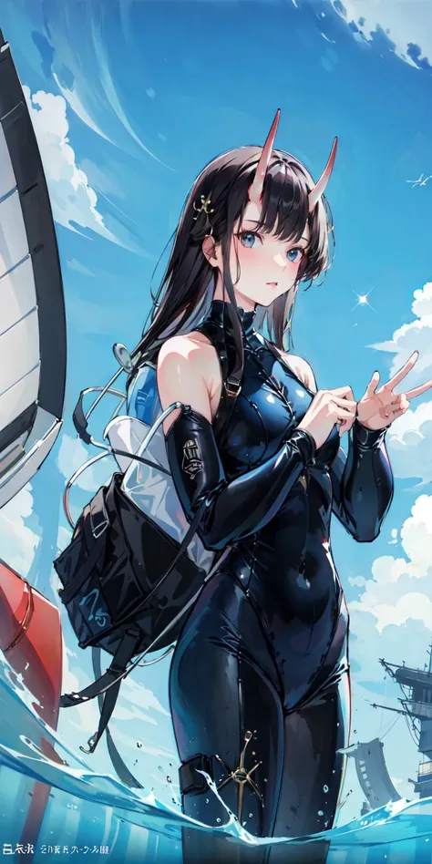 (masterpiece:1.2), best quality,pixiv,
Diving suit,noshiro,oni horns, black hair,
<lora:Enterprise:0.7> <lora:noshirodress:0.8:1,0,0,0,0,0,0,1,1,1,1,0,0,0,0,0,0>