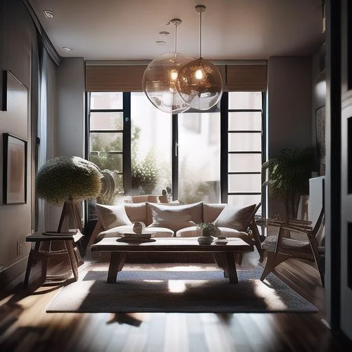 Interior design,insanely detailed wide angle architecture photography, cozy contemporary living room,(bright warm sunlight 1:0.1), award-winning contemporary interior design, scenery, table, chair, indoors, wooden floor, window, restaurant, east asian architecture, sliding doors, lamp, architecture, forest, nature, cup, plant,INTERIOR DESIGN,intersting lights and shadows, Depth of Field,low light, , <lora:LoconLoraOffsetNoise_locon0501:1>