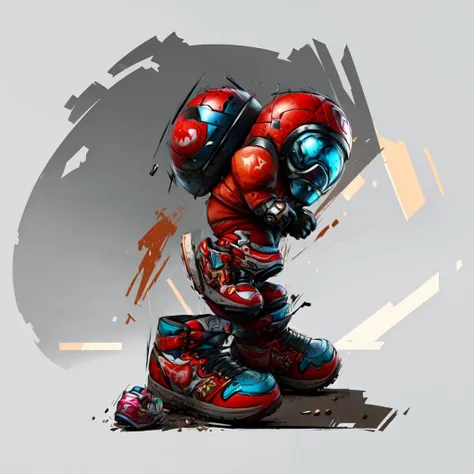 Highly detailed, High Quality, Masterpiece, beautiful, edgAMOGUS_character, wearing edgAMOGUS, stuffed toy, <lora:Char_Meme_AmongUS:1>,, Mario Striker Style, angry, <lora:Style_MarioStriker:0.9>