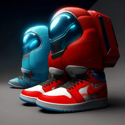 4K, Masterpiece, highres, absurdres,
edgAMOGUS_character, a pair of shoes and a robot on a gray background , wearing edgAMOGUS
<lora:edgAMOGUS:1>