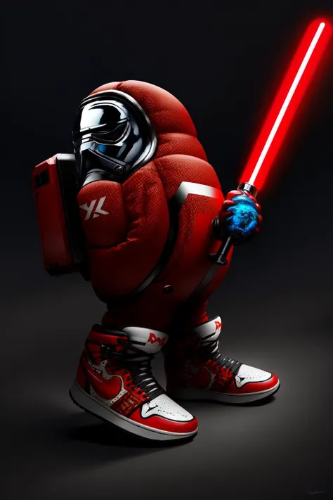 Highly detailed, High Quality, Masterpiece, beautiful, edgAMOGUS_character, wearing edgAMOGUS, stuffed toy, <lora:Char_Meme_AmongUS:1>, Lightsaber, <lora:Weapon_UnlimitedBladeWorks:0.9>