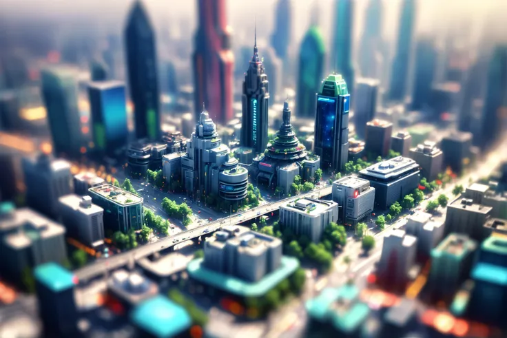 tilt-shift, digital painting, scifiParadoxical fantasy metropolis beyond the end of the universe<lora:EnvyTinyWorldsXL01:1>