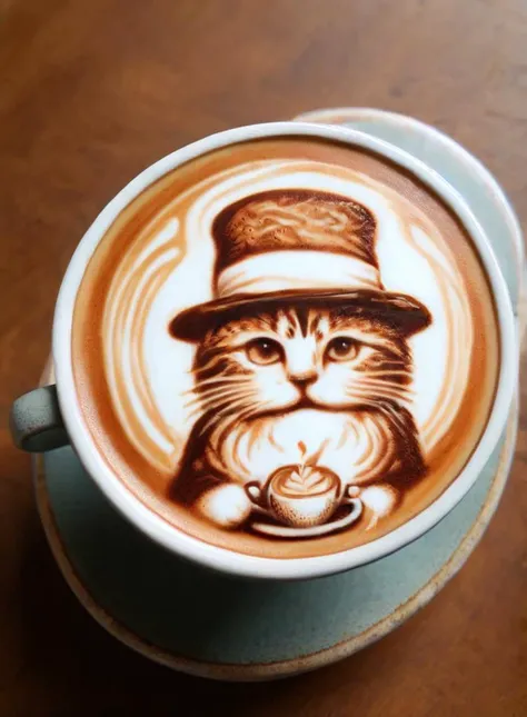 Cappuccino drawing of the cat in the hat <lora:Cappuccino_Style:1>
