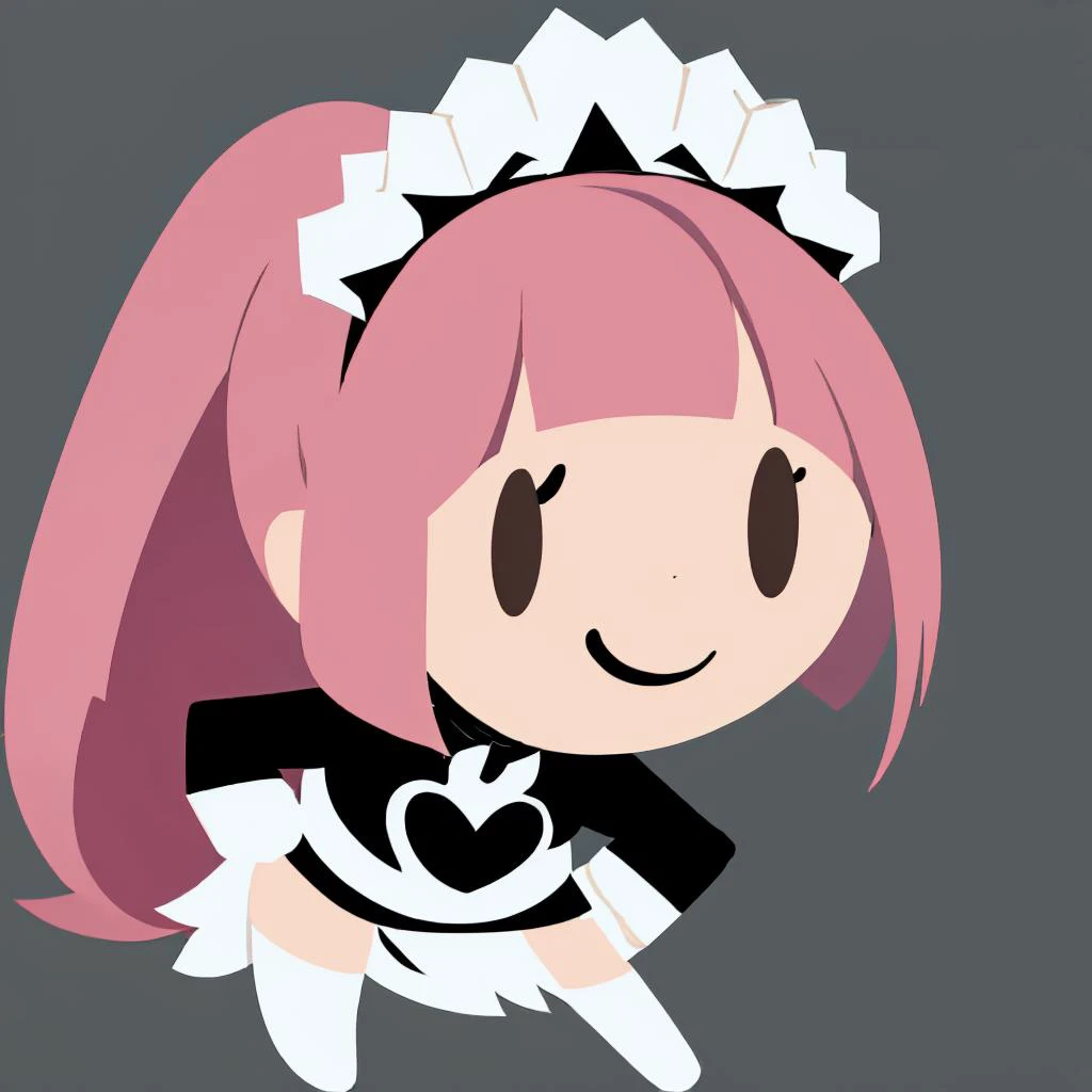 masterpiece, best quality, simple background, flat color, no lineart, chibi, solo, 1girl, feliciadef, smile, maid, maid headdress, black thighhighs <lora:style_helltakerchibi-000010:1> <lora:felicia-fe-richy-v1:1>