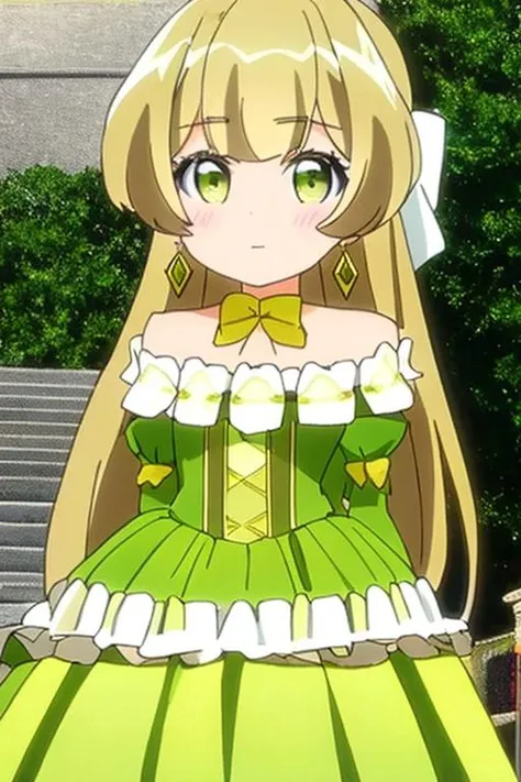 ((best quality)), ((masterpiece)), (detailed), 1girl, nude, <lora:TelestiaTerraEsfort3:0.8>, earrings, jewelry, naked, blonde hair, long hair, green eyes, 1girl, looking at viewer, happy face, blush, tongue out, bow, solo, bare shoulders, bangs, yellow bow, nude, 1boy, sex, have sex, cow pose, large penis, petite