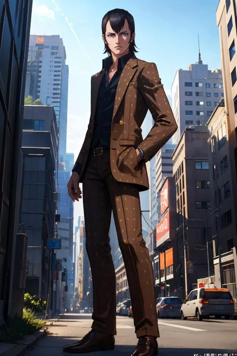 masterpiece, best quality, standing, post-apocalyptic city, looking at viewer, expressionless
<lora:zs_Hikawa:1> hikawasmt, black hair, formal, suit