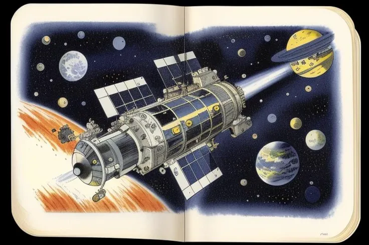 a children's book illustration of a space station by youwillgotothemoon3
trending on artstation,award winning,highly detailed,intricate,masterpiece,best quality,