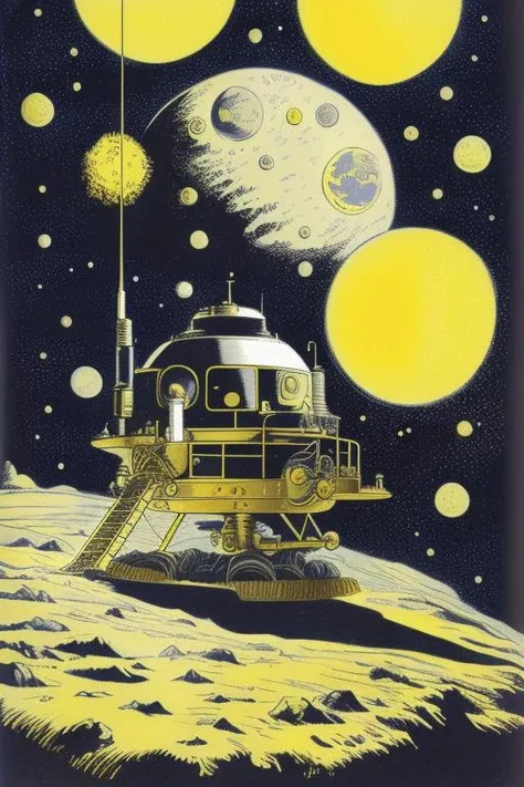 a children's book illustration of the lunar surface by youwillgotothemoon3
trending on artstation,award winning,highly detailed,intricate,masterpiece,best quality,