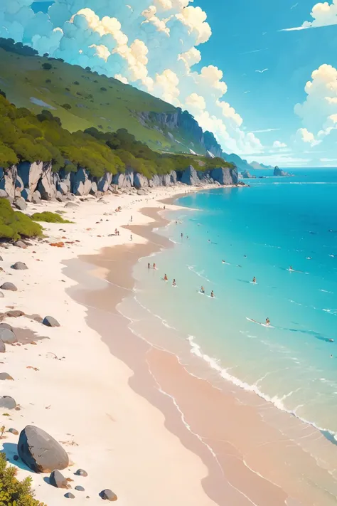 (Best quality),(masterpiece:1.2),top quality,extremely detailed,beautiful and aesthetic,(masterpiece:1.2),best quality, masterpiece, highres, original, extremely detailed wallpaper,
Sea, beach, sunshine, blue sky, white clouds, Primitive tribes, <lora:æ²»æç³»ç»é£ä¸¨åå§æ¢é©è鿣®æåºæ¯æç»ä¸¨ç»é£å¢å¼º_v1.0:0.8>
