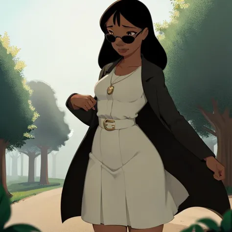 masterpiece, 1girl, nani, in a black trenchcoat, sunglasses <lora:Nani_character:0.8>