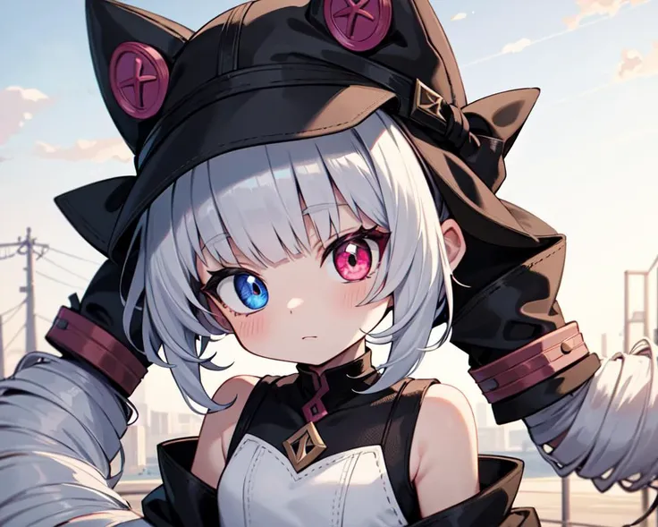 masterpiece, best quality, highly detailed,
petite child, <lora:Soul_Fighter_Gwen:0.7>,Soul_Fighter_Gwen,see-through dress, multicolored_eyes, heterochromia, twin_tail, long_hair, black_headwear,