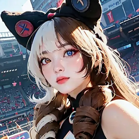 (detailed arena background), masterpiece, best quality, Soul_Fighter_Gwen, multicolored_eyes, heterochromia, twin_drills ringlets, long_hair, portrait
<lora:Soul_Fighter_Gwen-15:0.89>