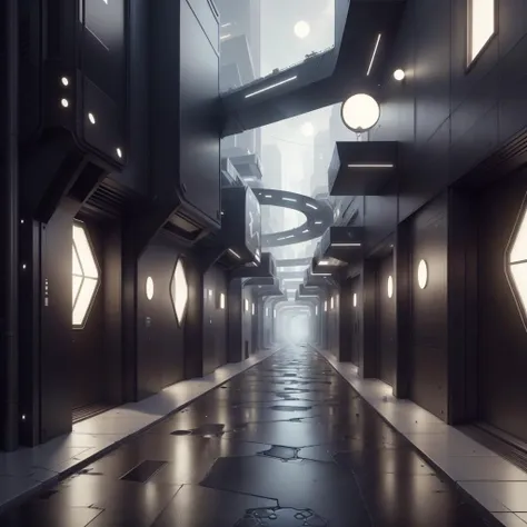 <lora:LEDarrayTech-20:0.8> , ledarraytech , scifi,   geometrical ,   tron, 
alleyway