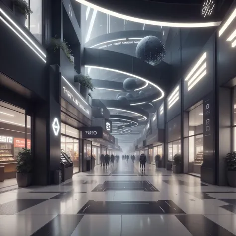 <lora:LEDarrayTech-20:0.8> , ledarraytech , scifi,   geometrical ,   tron, 
shopping mall , indoors,