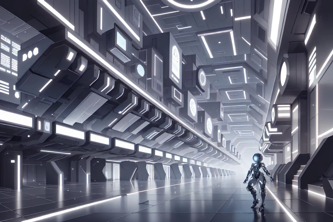<lora:LEDarrayTech-20:1.2> , ledarraytech , scifi, geometrical ,
1girl, looking up, in a synthetic area , dynamic pose,