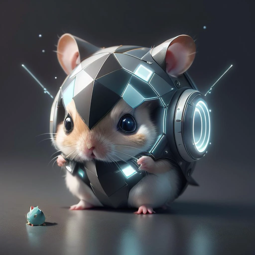 <lora:LEDarrayTech-20:0.8> , ledarraytech , scifi, geometrical , tron,
(cute hamster:1.1), pokemon \(creature\),