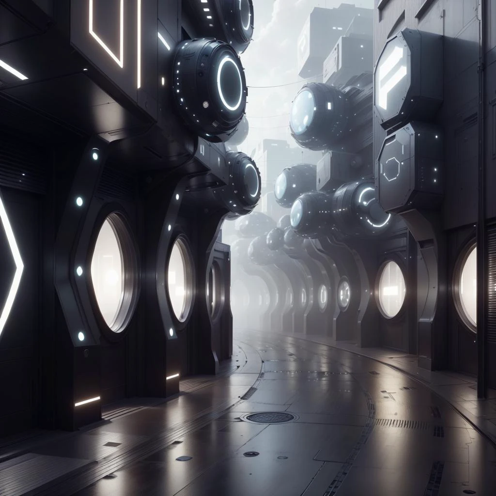 <lora:LEDarrayTech-20:0.8> , ledarraytech , scifi, geometrical , tron,
alleyway