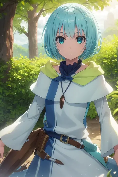 leleiialalena, <lora:lelei ia lalena s1s2-lora-nochekaiser:1>,
lelei ia lalena, short hair, blue hair, aqua hair, hair between eyes, blue eyes,
BREAK dress, necklace, robe,
BREAK outdoors, forest, nature, sun, sky, clouds, trees, grass,
BREAK looking at viewer, (cowboy shot:1.5),
BREAK <lyco:GoodHands-beta2:1>, (masterpiece:1.2), best quality, high resolution, unity 8k wallpaper, (illustration:0.8), (beautiful detailed eyes:1.6), extremely detailed face, perfect lighting, extremely detailed CG, (perfect hands, perfect anatomy),