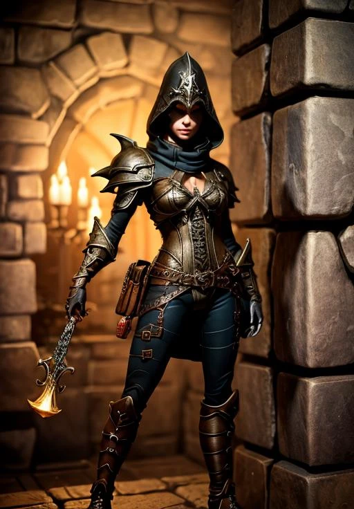 <lora:demon_hunter:0.8>, demon_hunter, smirk, dungeon, (masterpiece, best quality, detailed:1.3), (highly detailed, high quality:1.3)