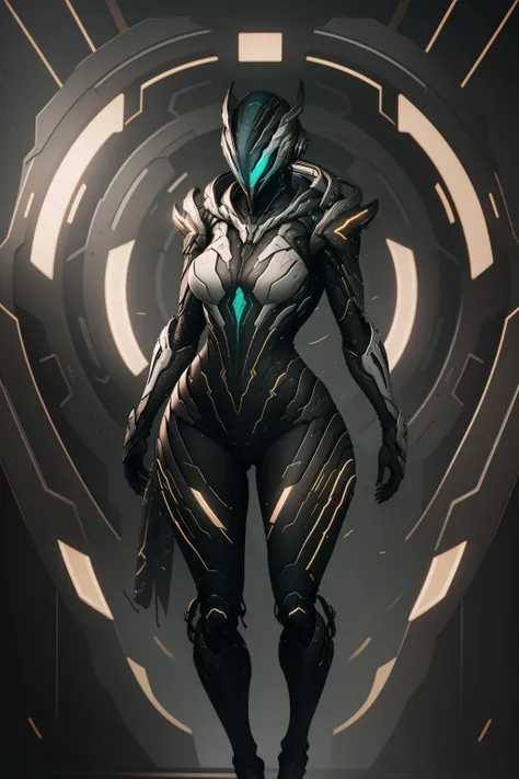 ((best quality)),absurdres,(ultra high res),octane render, woman, warframe suit, cyber helmet, neon light, huge breasts, full body, (8k), (Masterpiece), (cinematic lighting), <lora:Warframe:0.77>