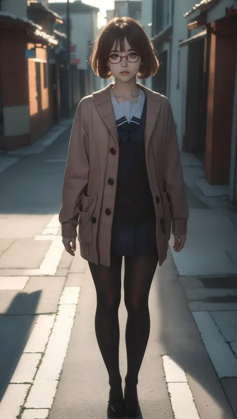 (8k, RAW photo, best quality, masterpiece:1.2), (realistic, photo-realistic:1.37), ultra highres, depth of field, chromatic aberration, caustics, Broad lighting, natural shading,Fujifilm XT3,masterpiece,ultra detailed,Winter clothes,1girl, solo,standing, looking at viewer,full body,outdoors, <lora:Kuriyama Mirai Winter clothes_01:1>
