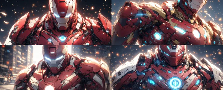 Ironman themed hailoknight, Solo, 1boy wearing  glowing blue eyes, (simple glowing background:1.25)<lora:add_detail:0.3>, <lora:hailoknightV2E12:1.5>, masterpiece, best quality, wide-angle, Hyperdetailed, masterpiece, best quality, 8k, natural lighting, soft lighting, sunlight, HDR (High Dynamic Range), Maximum Clarity And Sharpness, Multi-Layered Textures