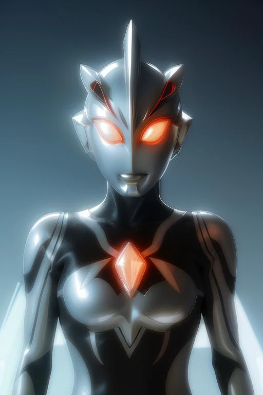ultraman,delicate features,glowing big eyes,glowing,gem,<lora:好åç±³-Ultraman-000009:0.6>,