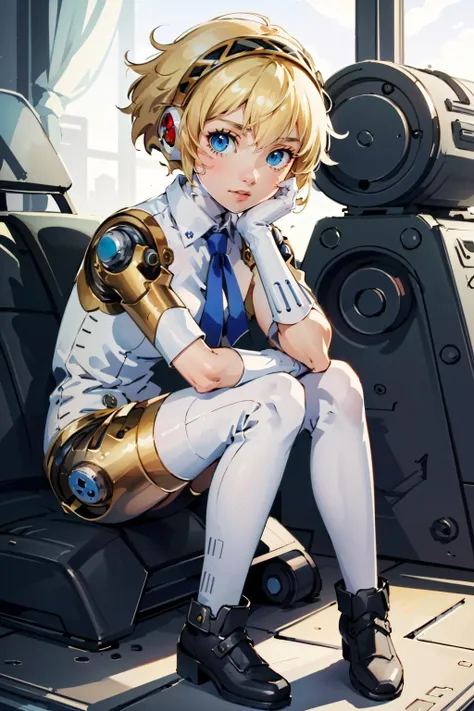 ((masterpiece, best quality))
<lora:Persona3Aigis:0.8>
Persona3Aigis, 1girl, solo, robot, blonde hair, blue eyes, Leaning forward with hands on knees