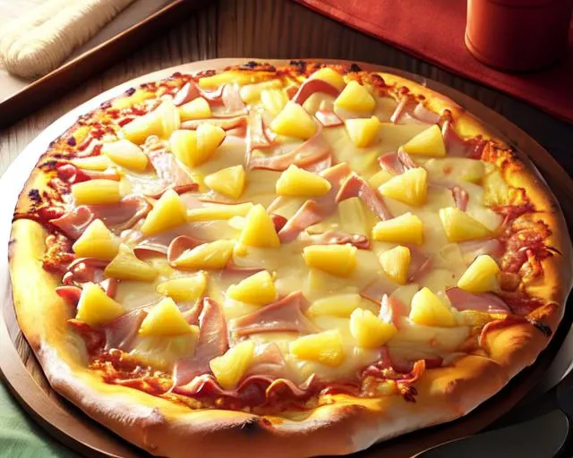 (best quality, masterpiece),pineapple_pizza, pizza, table <lora:wrong_pizza-08:1>