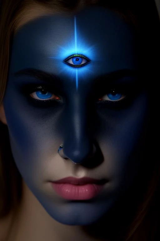 <lora:demonic_third_eye:1>, demonic third eye, masterpiece, best quality, 1girl, solo, colored sclera, blue eyes, black sclera, slit pupils, closed eyes,
