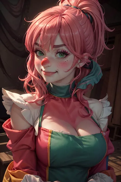 ((best quality)), ((highly detailed)), masterpiece, (detailed eyes, deep eyes), (1girl), dynamic angle, cowboy shot, mlppinkiepie, woman, smile, looking at viewer, ((curly bright pink hair)), ((blue eyes)), (((big curly hair))), low tied ponytail, (((see through green robe))), (((sheer robe))), (indoor, massage parlor), dim lights, flashing breasts, ((exposed breasts, nipples)), graceful pose, realistic proportions, woman, cupping breasts, puckered lips, american face, woman, glamorous, sitting on a massage table, sexy pose, leaning back, slim face, realistic proportions, off shoulder, loosely hanging robe, robe falling off, dropping robe, naked, leaning over, nude, sexy, sitting, legs spread, exposed pussy, open robe, (((cum on tits)))