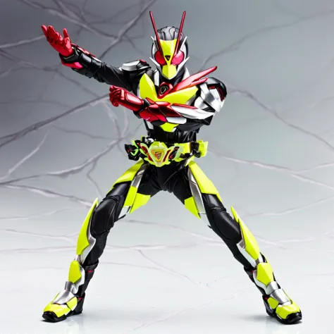 ((masterpiece,best quality)),kamen rider zero two, kamen rider, tokusatsu, rider belt, glowing red eyes, solo, 1boy,muscular, male focus, looking at viewer, standing, fighting stance,dynamic pose,full body, armor, red gloves, bodysuit, antennae,open hands,chopping hands, scarf, dawn, <lora:kamen_rider_zero_two-10:0.9>, <lyco:GoodHands-beta2:1.0>