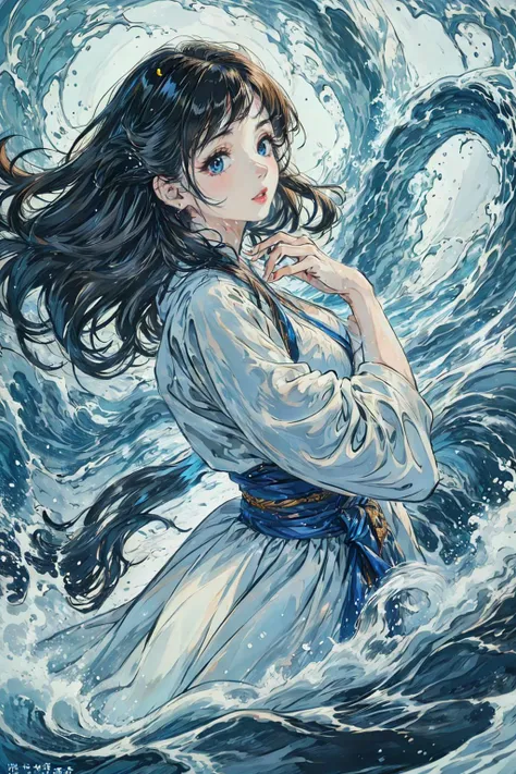 1girl,beautiful_face,detailed skin,water,waves,filled with water energy,water magic,splashing,cowboy shot,hanfu,large breasts,narrow waist,
Best quality,masterpiece,ultra high res,haifeisi,<lora:æµ·é£ä¸v4.1:0.65>, breathtaking, marvelous composition, cinematic light, dynamic background, elegant, intricate, sharp focus, extremely detailed, stunning, gorgeous, striking, rich deep colors, ambient, epic, modern, romantic, inspiring, inspired, beautiful, symmetry, illuminated, pretty, clear, perfect, artistic, awesome, full color, pure, noble, positive, wonderful, delicate, cute