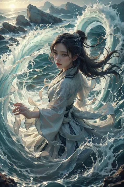 haifeisiv6,arafed image of a woman in a white dress in a wave,feng zhu concept art,low detailed. digital painting,the god of the sea,feng zhu |,whirling,dark water,realistic cute girl painting,infinity hieroglyph waves,xiaoguang sun,twisted waterway,old japanese art,tansparent water,
Best quality,masterpiece,ultra high res,<lora:20240118-1705551743354-0015:0.65>, exquisite detail, cool color, calm radiant light, winning contemporary fine modern intricate stunning epic composition, great complimentary colors, dynamic dramatic cinematic perfect background