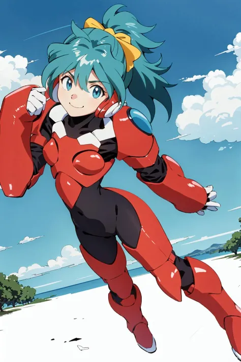 masterpiece, best quality, solo, 1girl,looking at viewer,sky,full body.
<lora:MFmikuV1:0.8>mfmiku,
