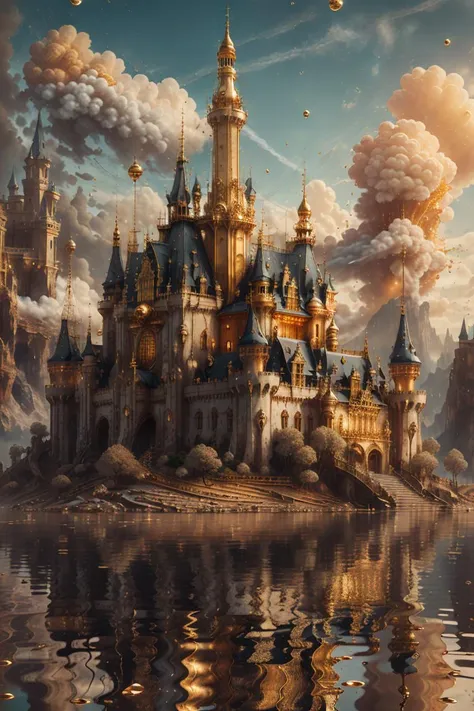 <lora:hydro-gold-style-darquelilly-v1:1> hydrogoldstyle, castle